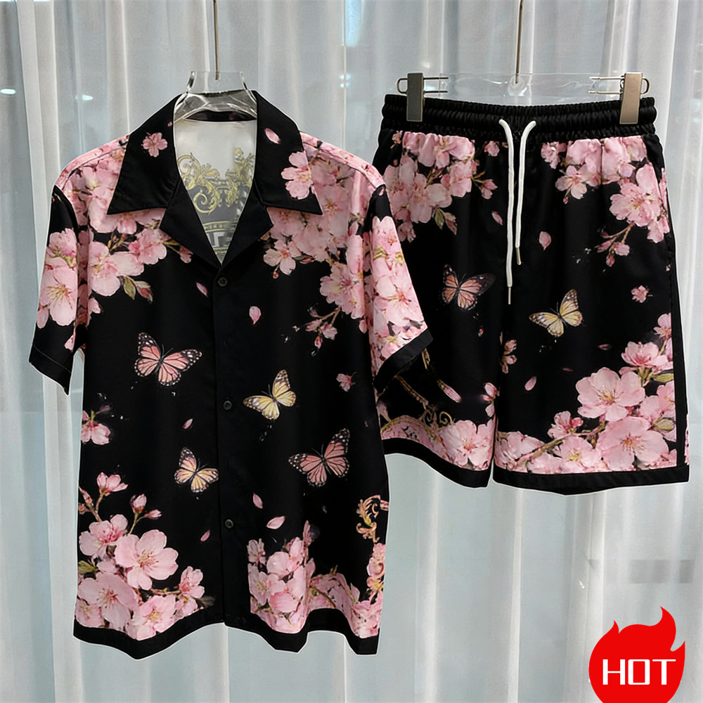 Summer Clothing Sets Men - Digital printed men's set fashion two-piece