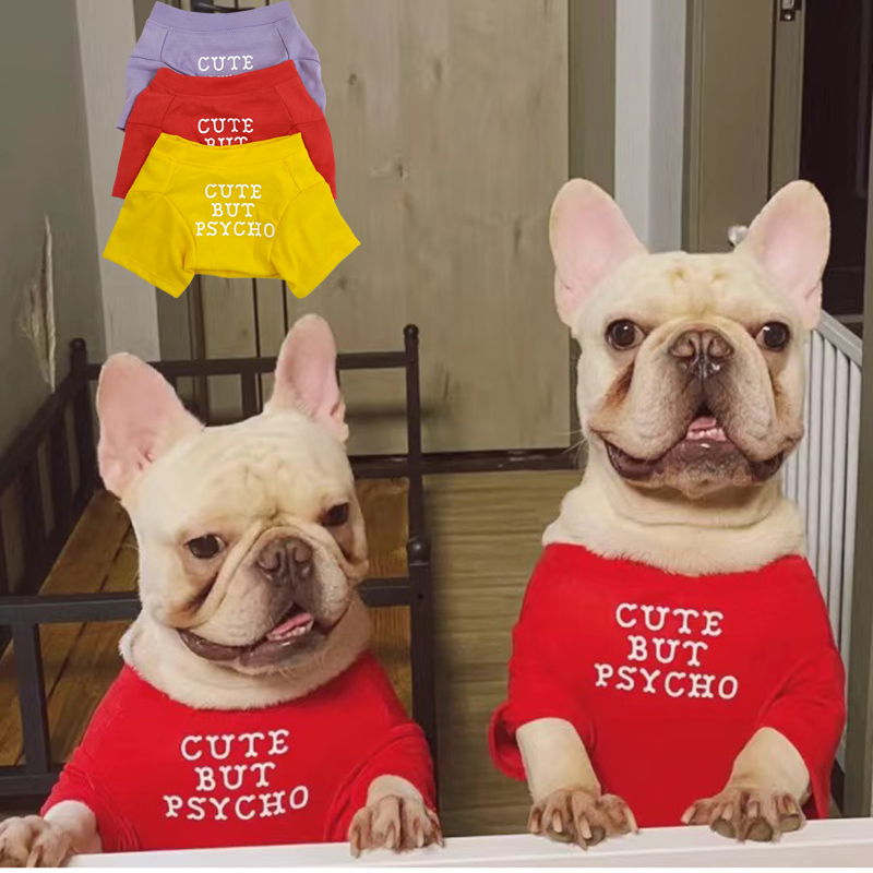 Summer Clothing In French - Fashion French Bulldog Pug Vest Shirt