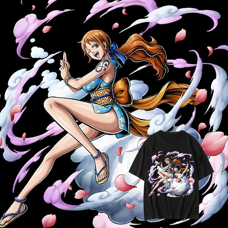 Japan Summer Festival Clothing - One Piece anime Nami printed T-shirt