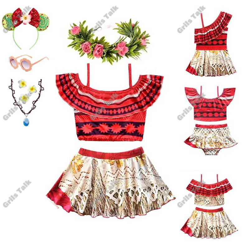 Summer Kids Clothing - Summer Fairy Princess Moana Cosplay Swimwear