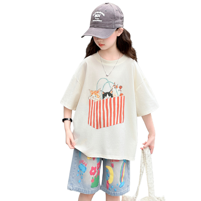 Summer Clothing Drawing - Teenage Girls Summer Top and Bottom
