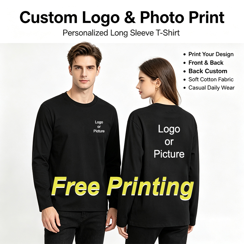 Summer Clothing For Women - Customized Cotton Long Sleeve T-shirts Men