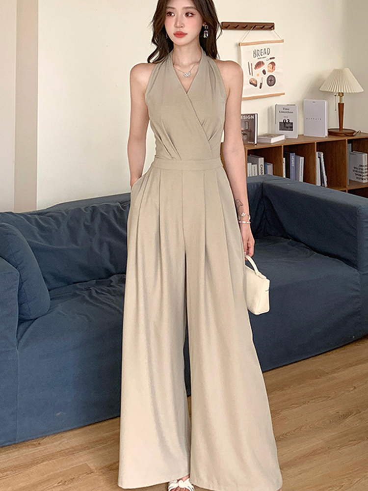 Summer Clothing In French - French Elegant Sleeveless Jumpsuit Women V