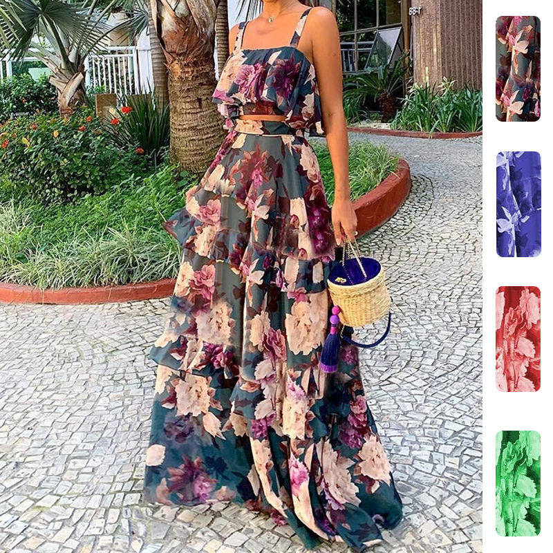 Women's Two Piece Outfits Flor - Summer Clothing Model 评论和价格