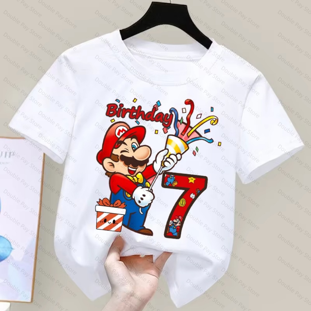 Kids Cartoon Mario Birthday Nu - Summer Clothing Kids Boys 评论和价格