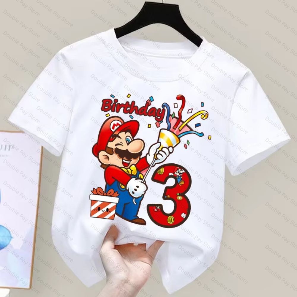 Kids Cartoon Mario Birthday Nu - Summer Clothing Kids Boys 评论和价格