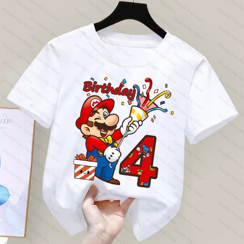 Kids Cartoon Mario Birthday Nu - Summer Clothing Kids Boys 评论和价格