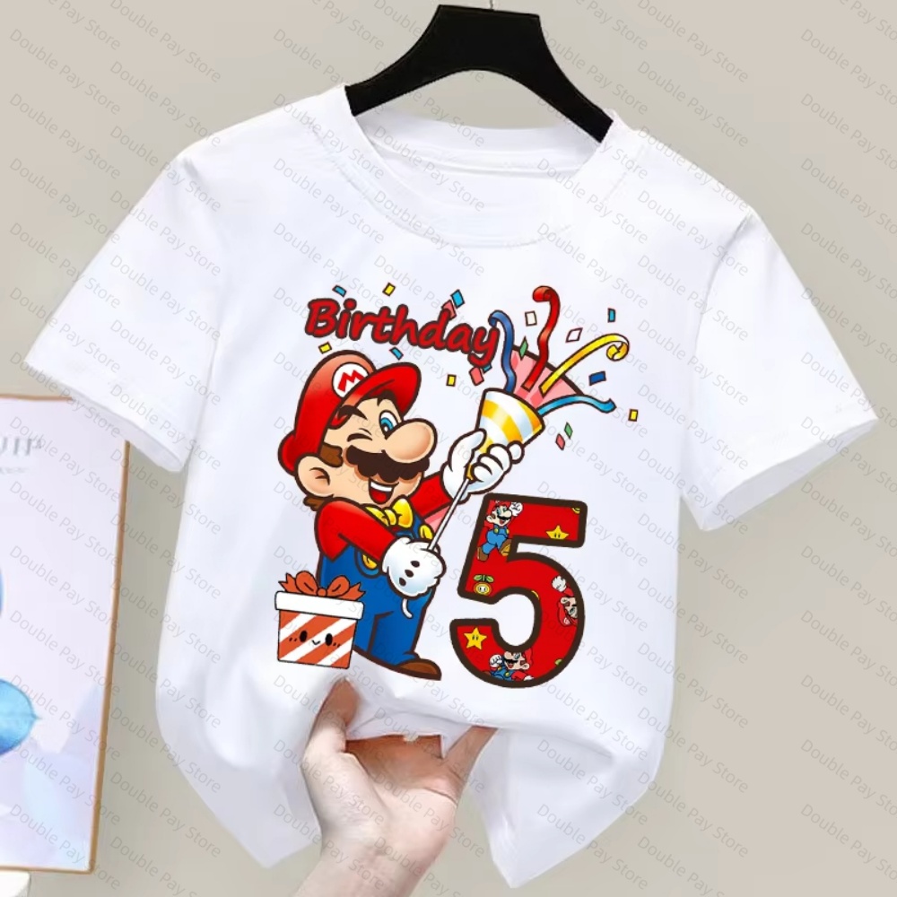 Kids Cartoon Mario Birthday Nu - Summer Clothing Kids Boys 评论和价格