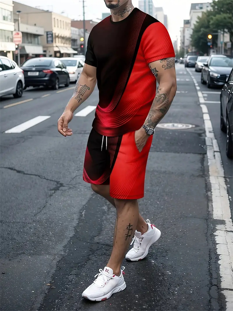 Men Women Gradient Texture T-s - Summer Clothing For Women 评论和价格