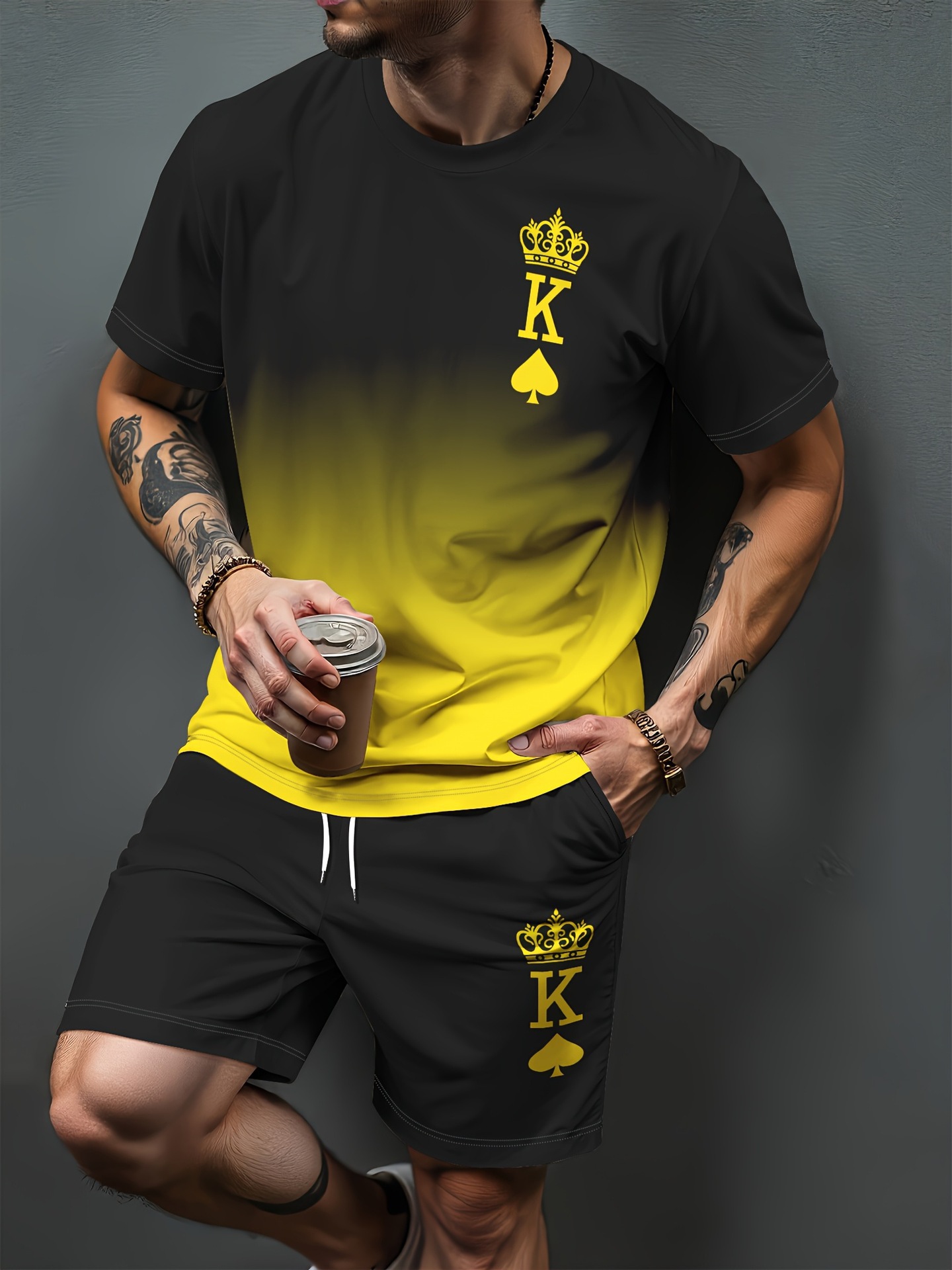 Gradient Letter Pattern 3D Pri - Summer Clothing For Women 评论和价格