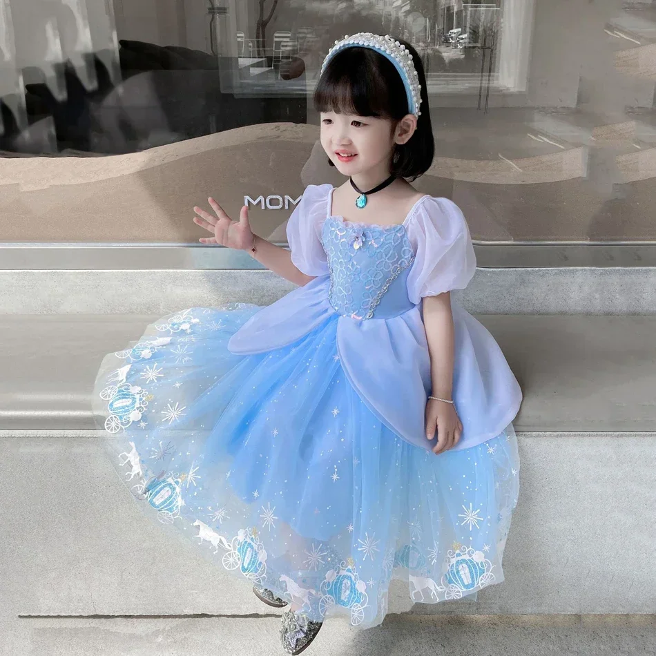 Cinderella Princess Cosplay Dr - Summer Kids Clothing 评论和价格