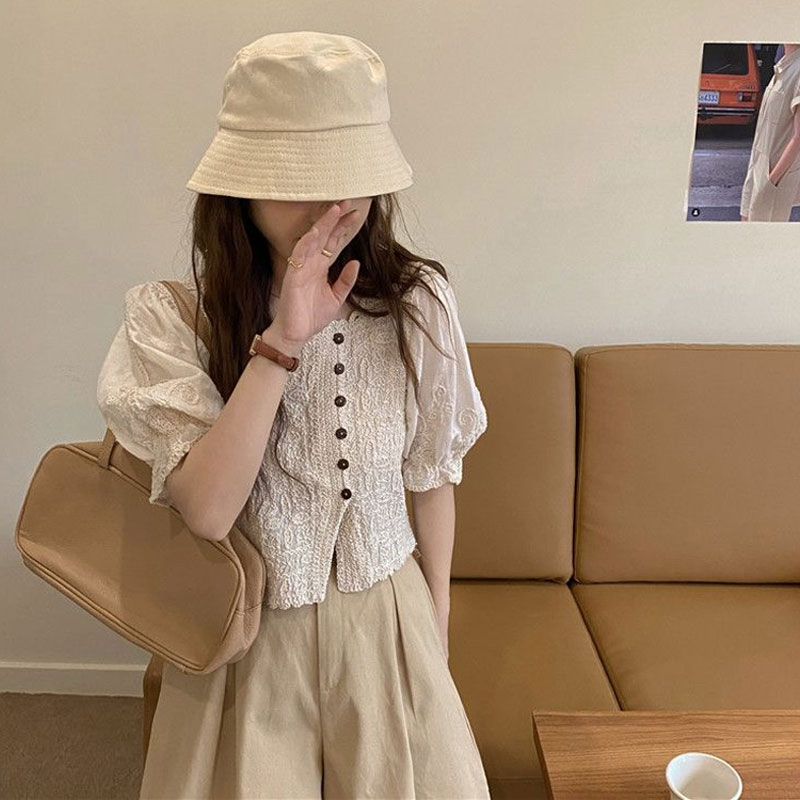 French Style Lace Square Colla - Summer Clothing In French 评论和价格
