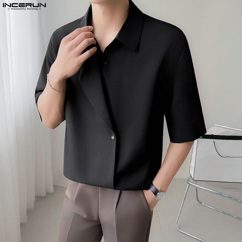 2026 Men Shirt Solid Color Lap - Summer Clothing Colors 2026 评论和价格