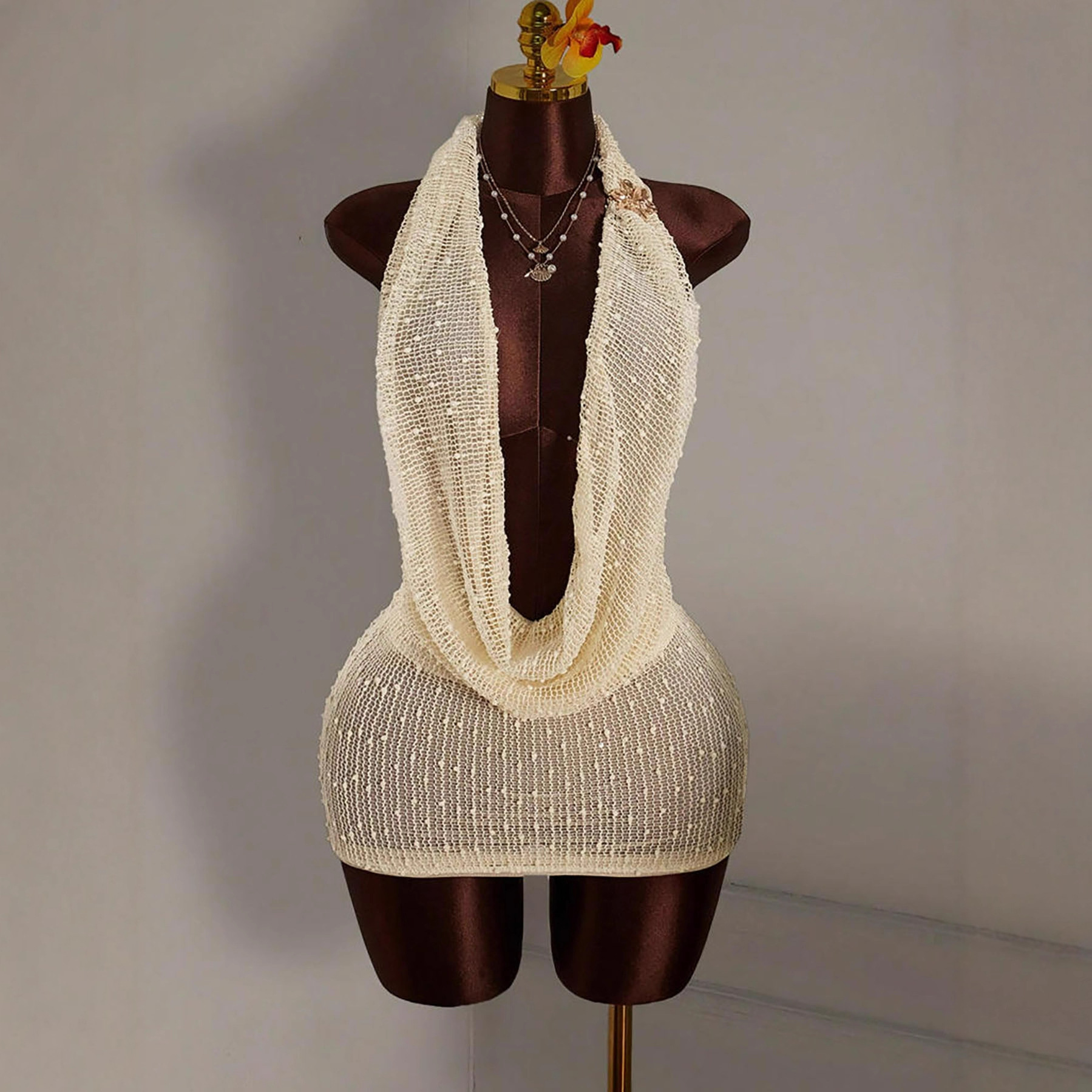 Knitted Bodycon Mini Dress Wom - Summer Clothing Drawing 评论和价格