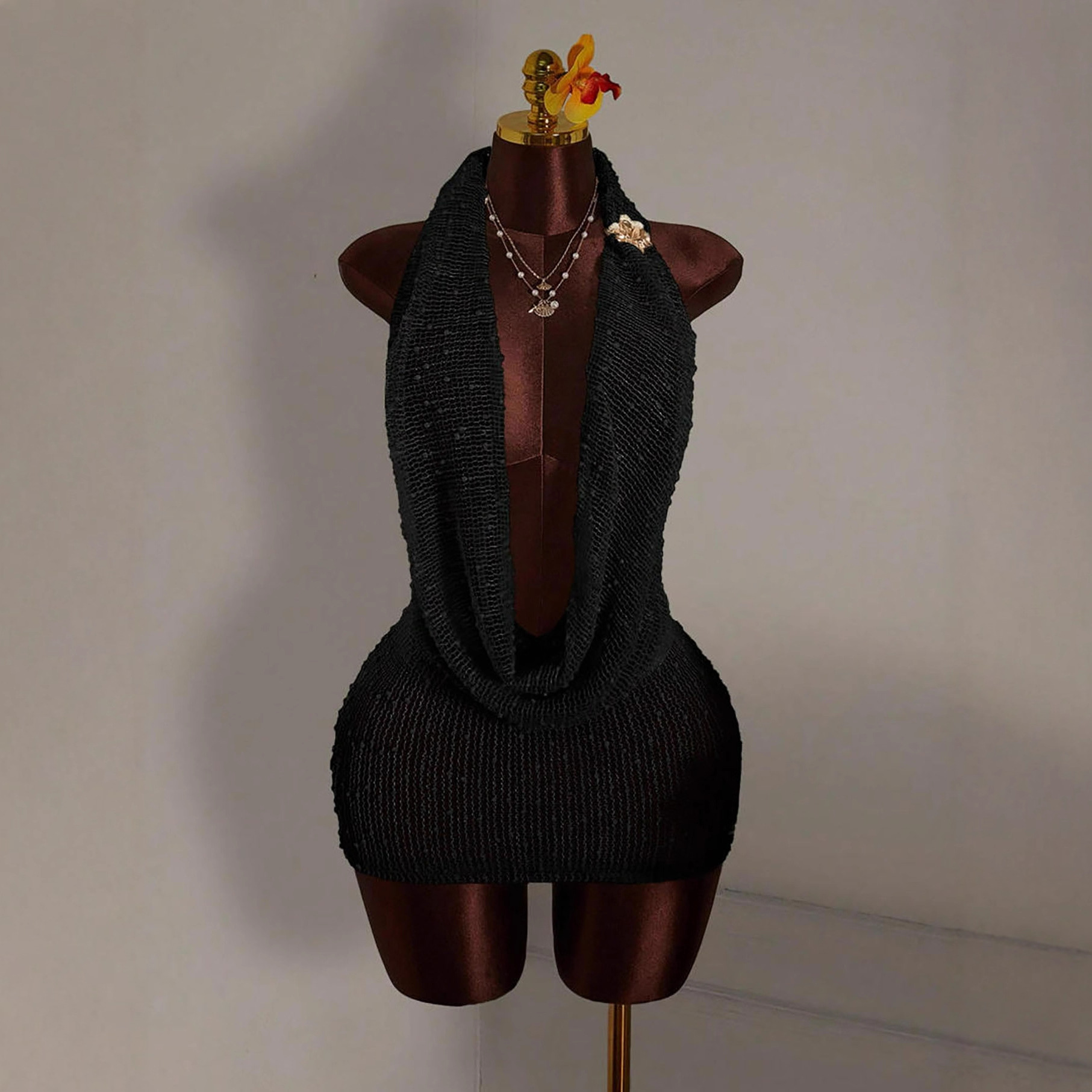 Knitted Bodycon Mini Dress Wom - Summer Clothing Drawing 评论和价格