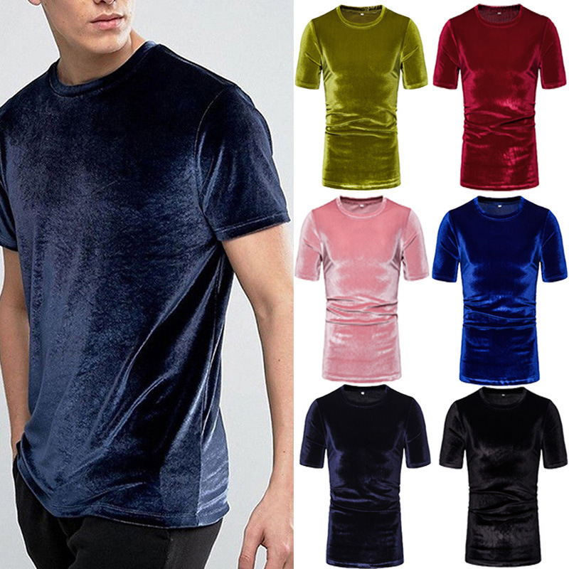 High Street Men Velvet T Shirt - Summer Clothing Colors 2026 评论和价格