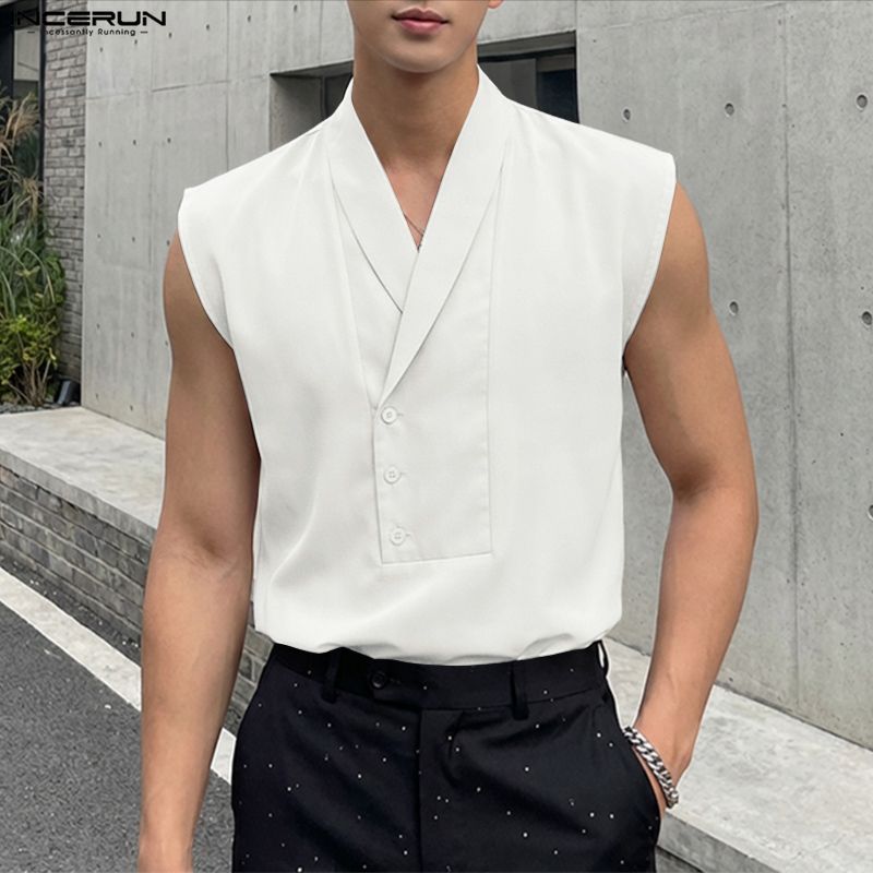 INCERUN Men Tank Tops Solid Co - Summer Clothing Colors 2026 评论和价格
