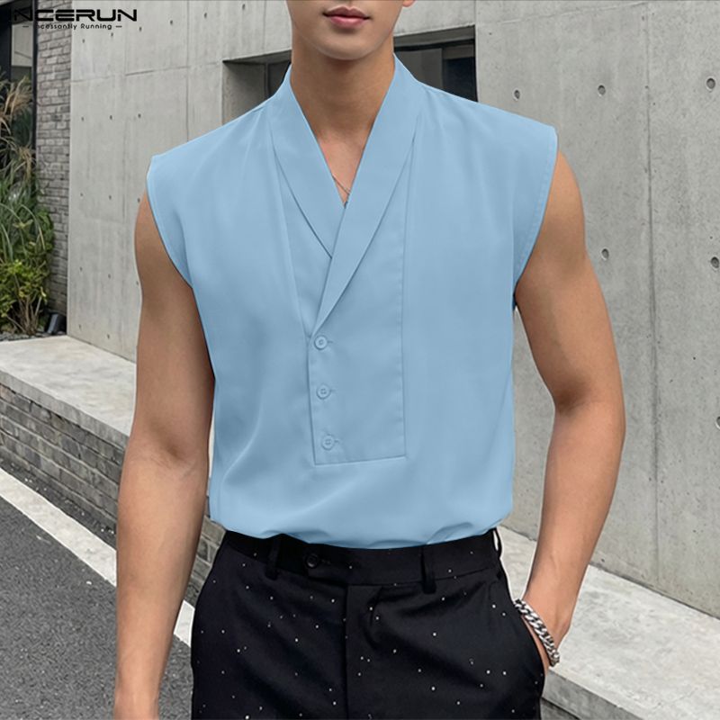 INCERUN Men Tank Tops Solid Co - Summer Clothing Colors 2026 评论和价格