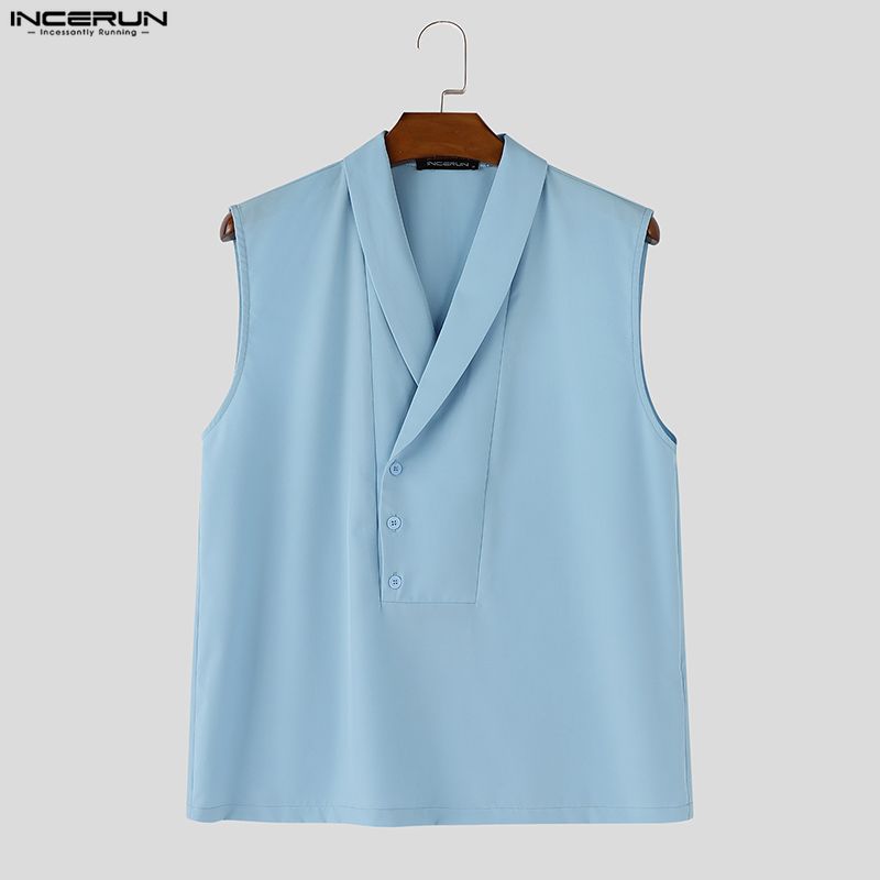 INCERUN Men Tank Tops Solid Co - Summer Clothing Colors 2026 评论和价格