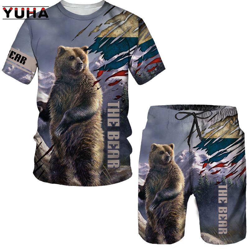 Summer  Bear 3D Printed Men's  - Summer Clothing For Women 评论和价格
