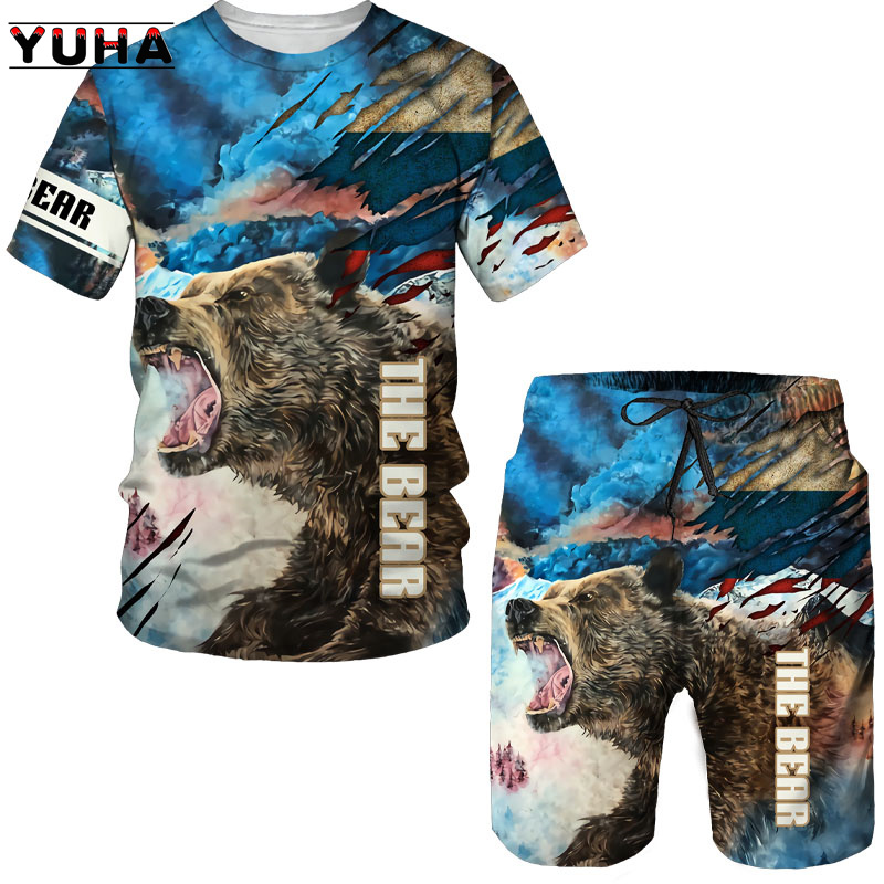 Summer  Bear 3D Printed Men's  - Summer Clothing For Women 评论和价格