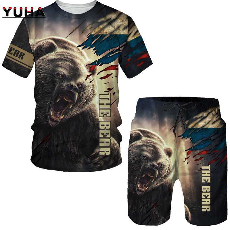 Summer  Bear 3D Printed Men's  - Summer Clothing For Women 评论和价格