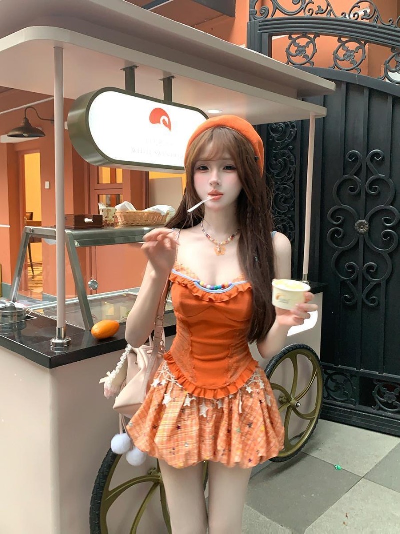 Summer New Orange Dopamine Swe - Summer Kids Clothing 评论和价格