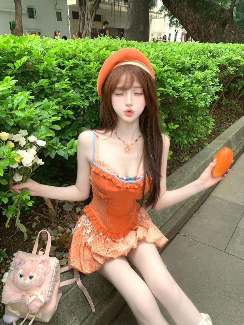 Summer New Orange Dopamine Swe - Summer Kids Clothing 评论和价格