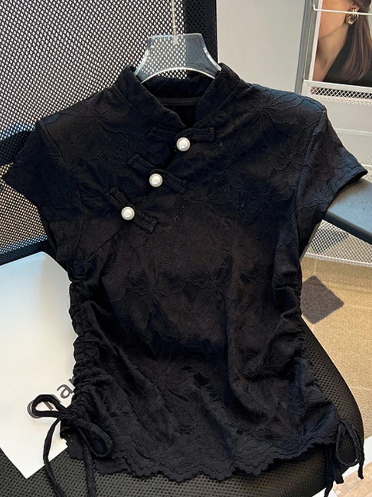 Chinese Styl Shirts Stand Neck - Summer Clothing Drawing 评论和价格