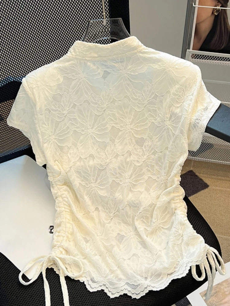Chinese Styl Shirts Stand Neck - Summer Clothing Drawing 评论和价格
