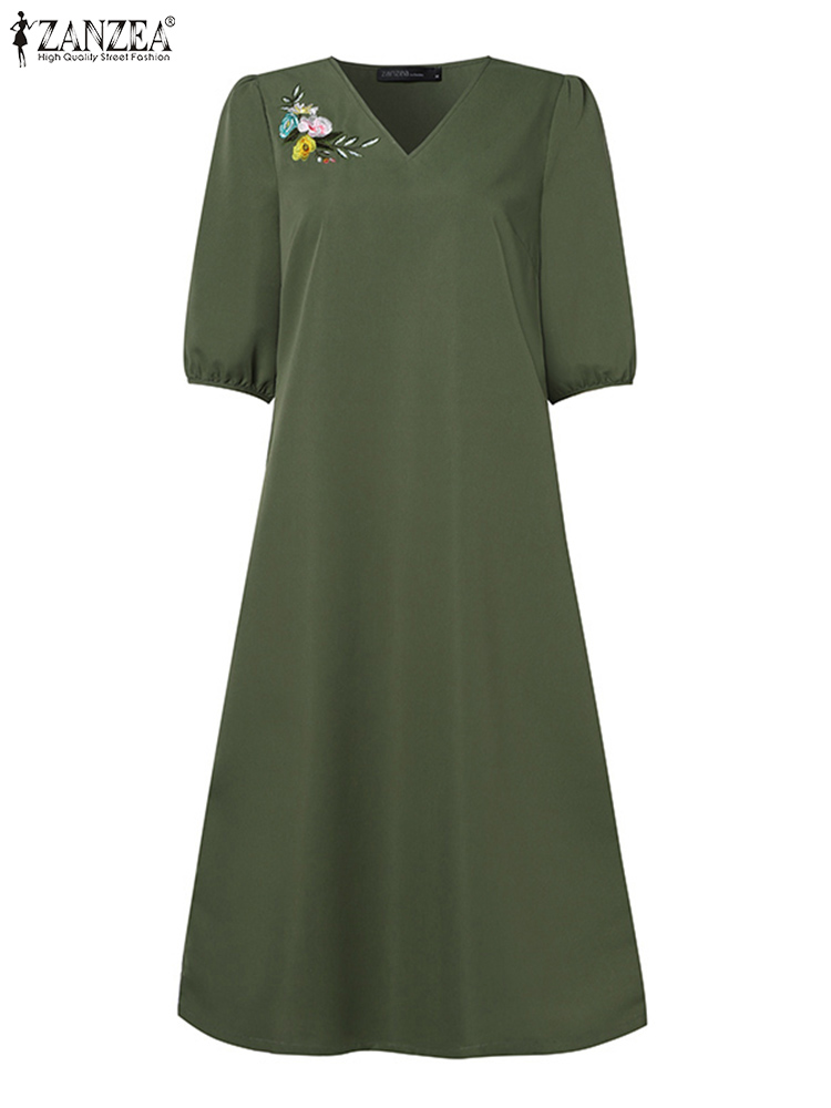 2024 ZANZEA Summer Fashion Wom - Sundress Midi Floral 评论和价格