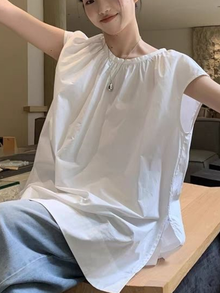 Sleeveless Blouses Women Vinta - Summer Clothing In French 评论和价格