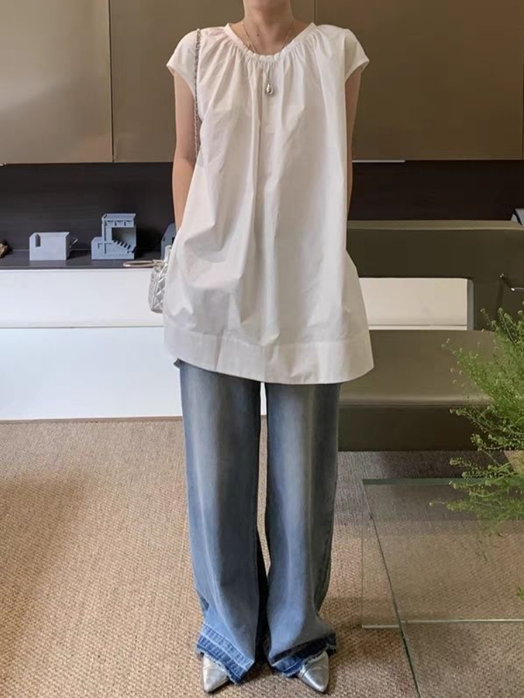 Sleeveless Blouses Women Vinta - Summer Clothing In French 评论和价格