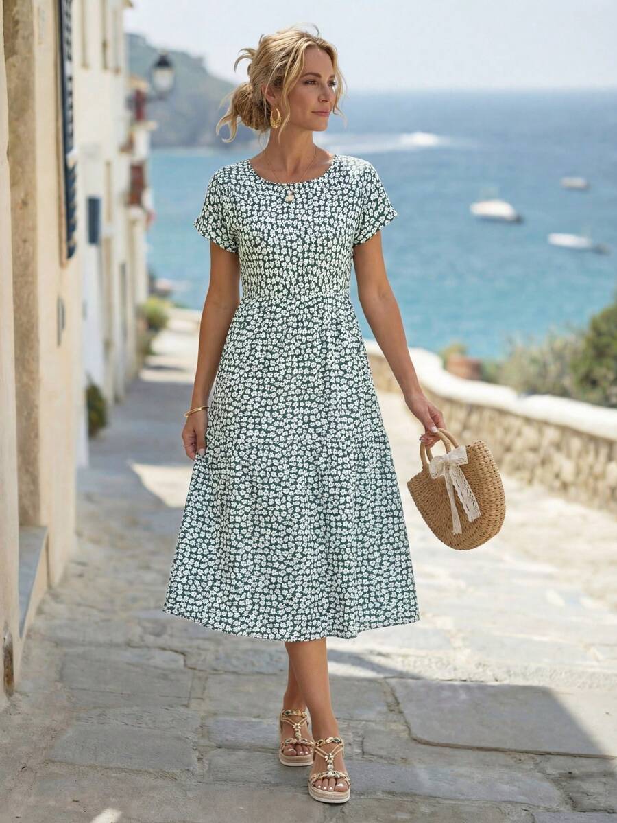 Faunlyn Women's Casual Ditsy F - Sundress Midi Floral 评论和价格