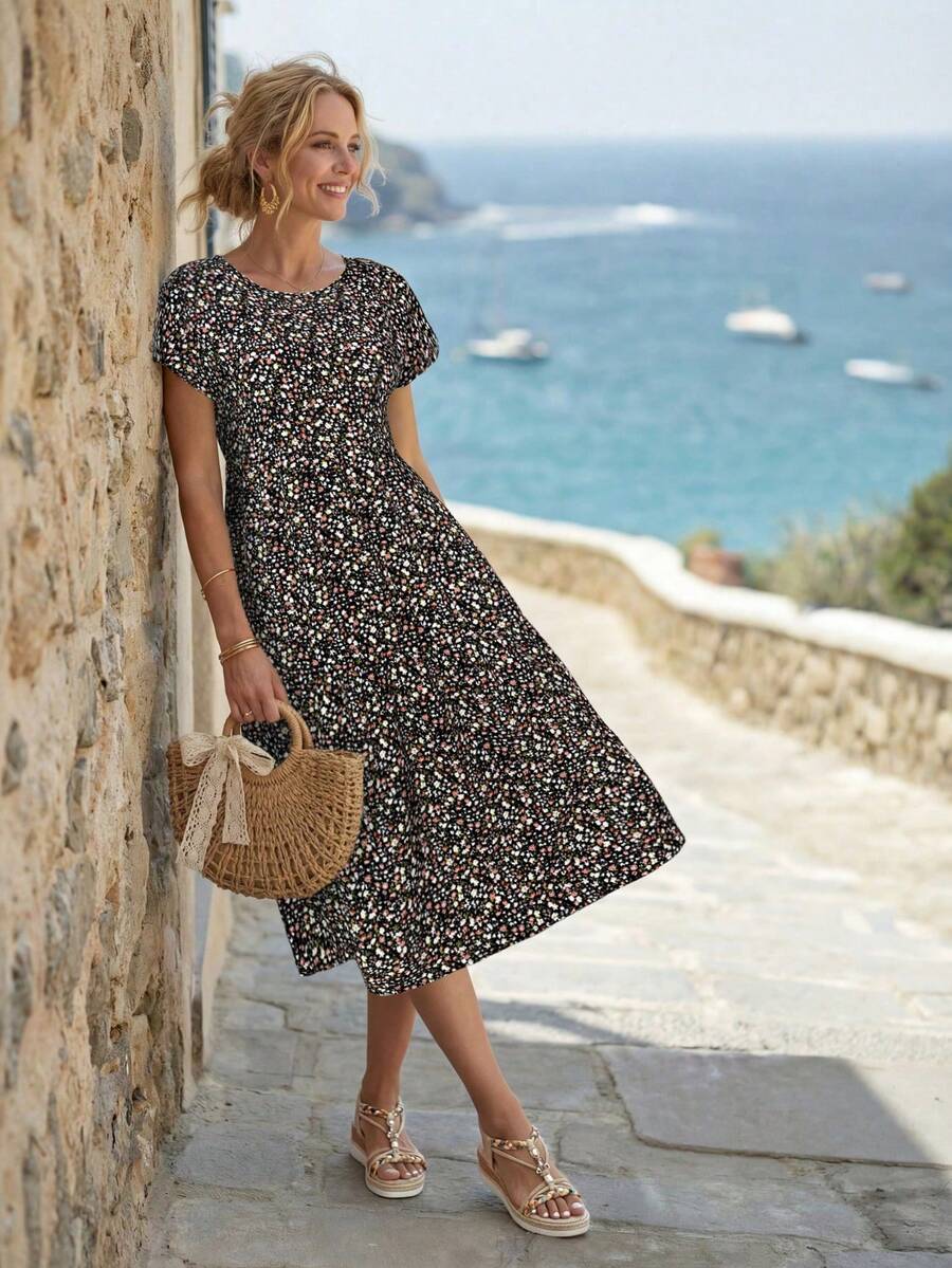 Faunlyn Women's Casual Ditsy F - Sundress Midi Floral 评论和价格