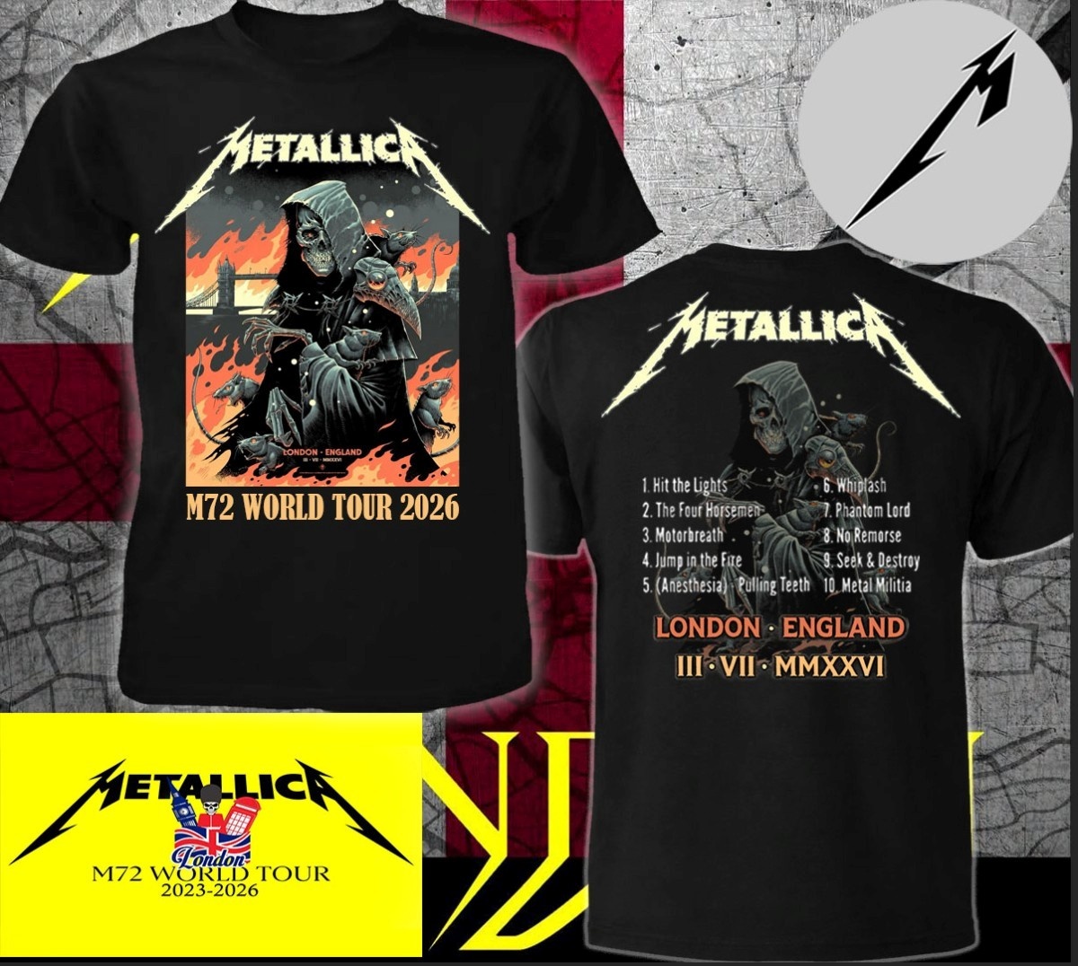 Metallica M72 World Tour 2026  - Summer Clothing London 评论和价格