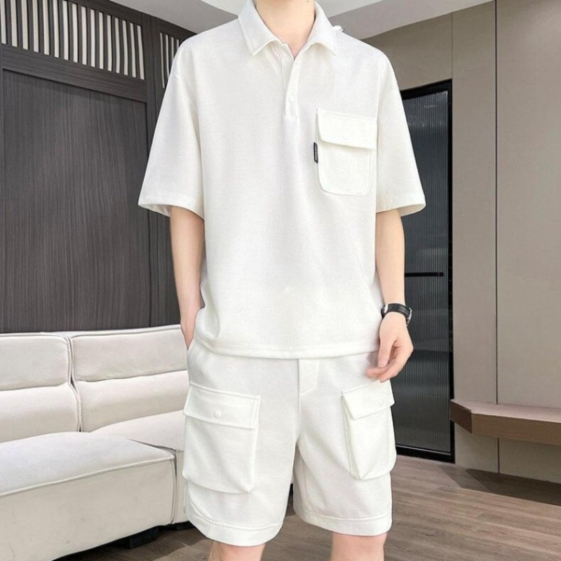 Men's Summer Short Sleeve Polo - Summer Clothing Sets Men 评论和价格