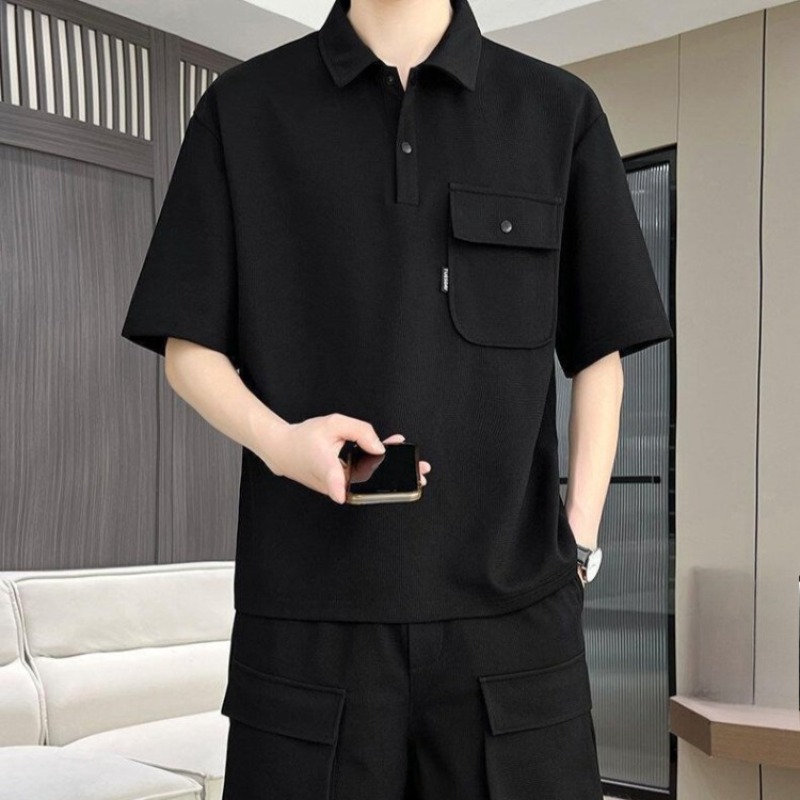 Men's Summer Short Sleeve Polo - Summer Clothing Sets Men 评论和价格