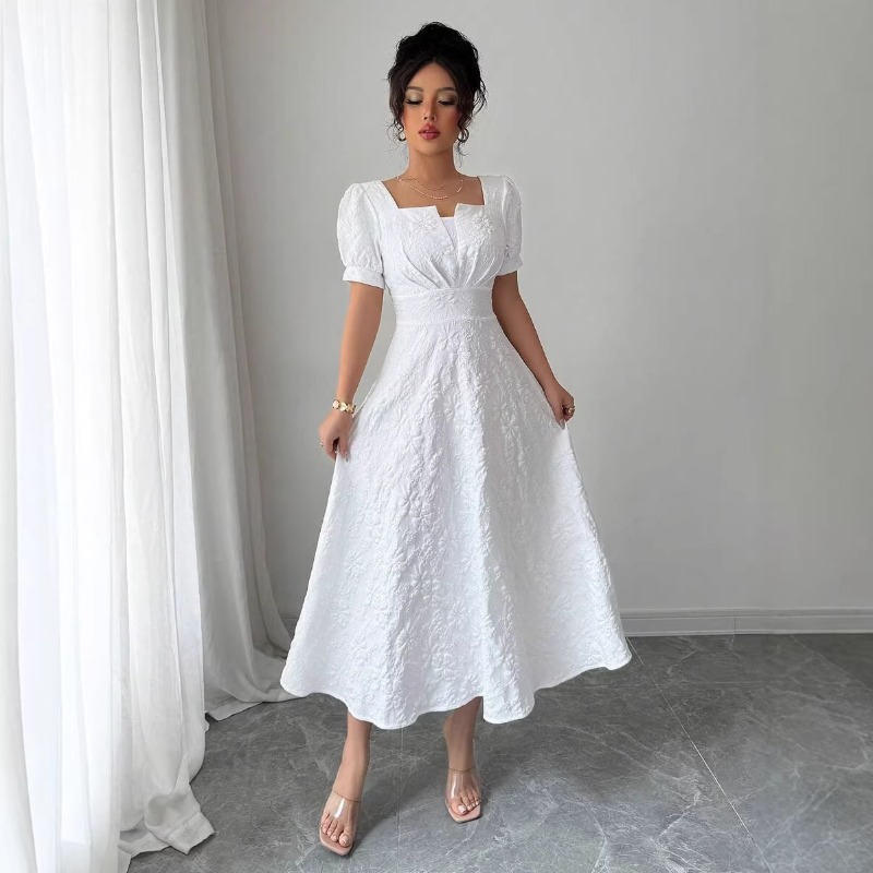 Women White Embossed Floral Mi - Sundress Midi Floral 评论和价格
