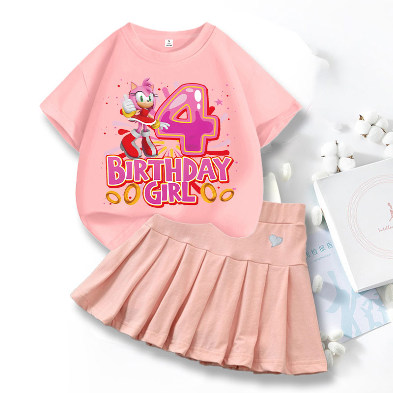 2pcs Sonics Love Dress T-shirt - Summer Loving Kids Clothing 评论和价格