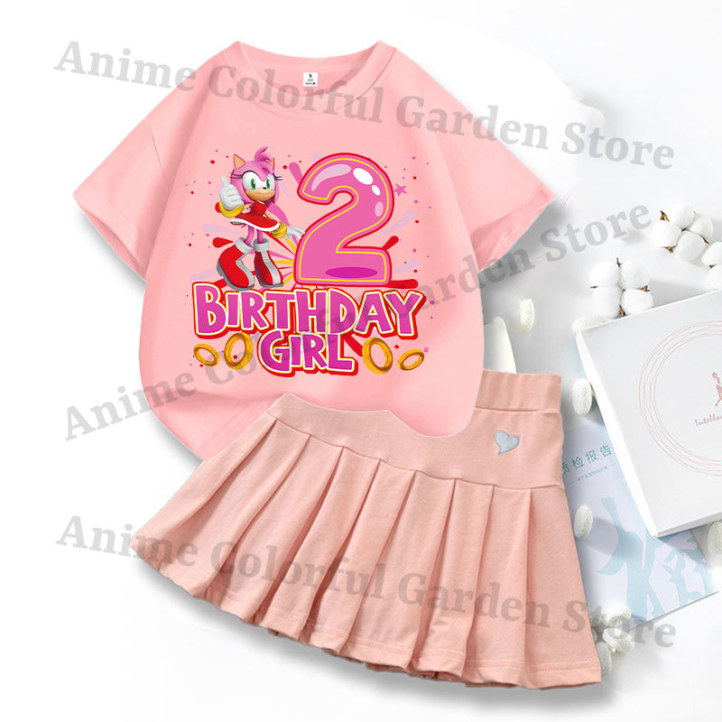2pcs Sonics Love Dress T-shirt - Summer Loving Kids Clothing 评论和价格