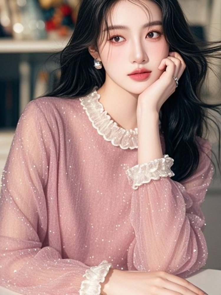French Sweet Blouses Ruffles P - Summer Clothing In French 评论和价格