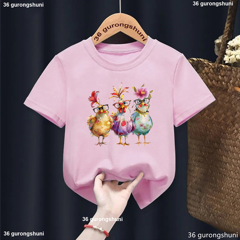 Lovely Chicken Flowers Printed - Summer Loving Kids Clothing 评论和价格