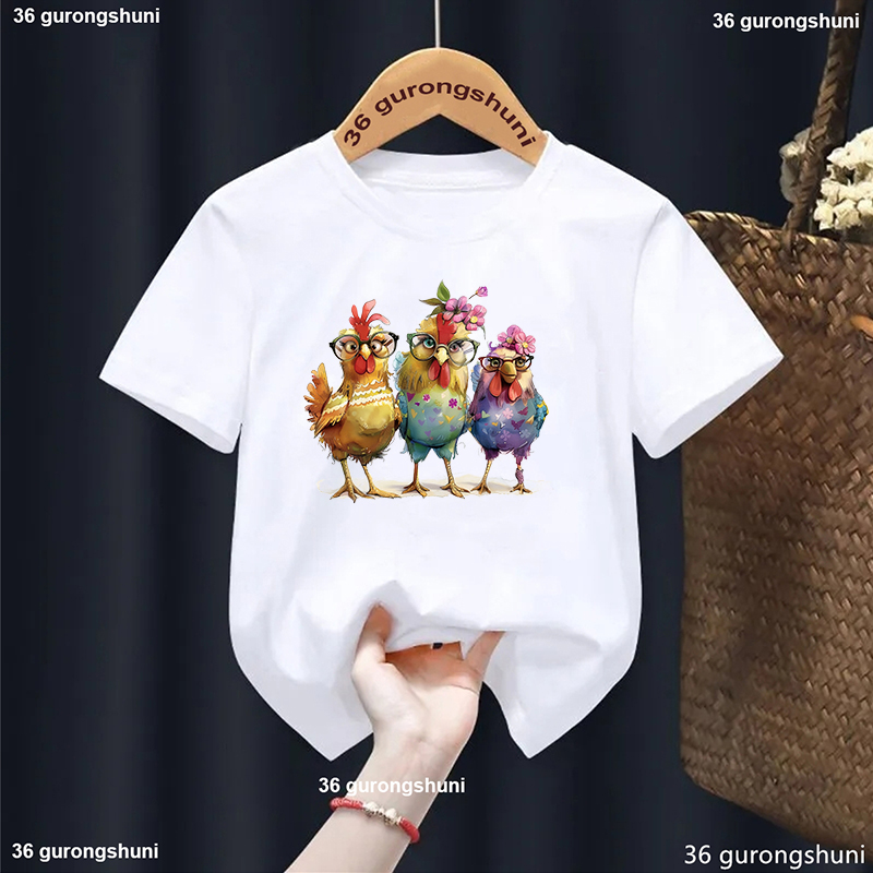 Lovely Chicken Flowers Printed - Summer Loving Kids Clothing 评论和价格