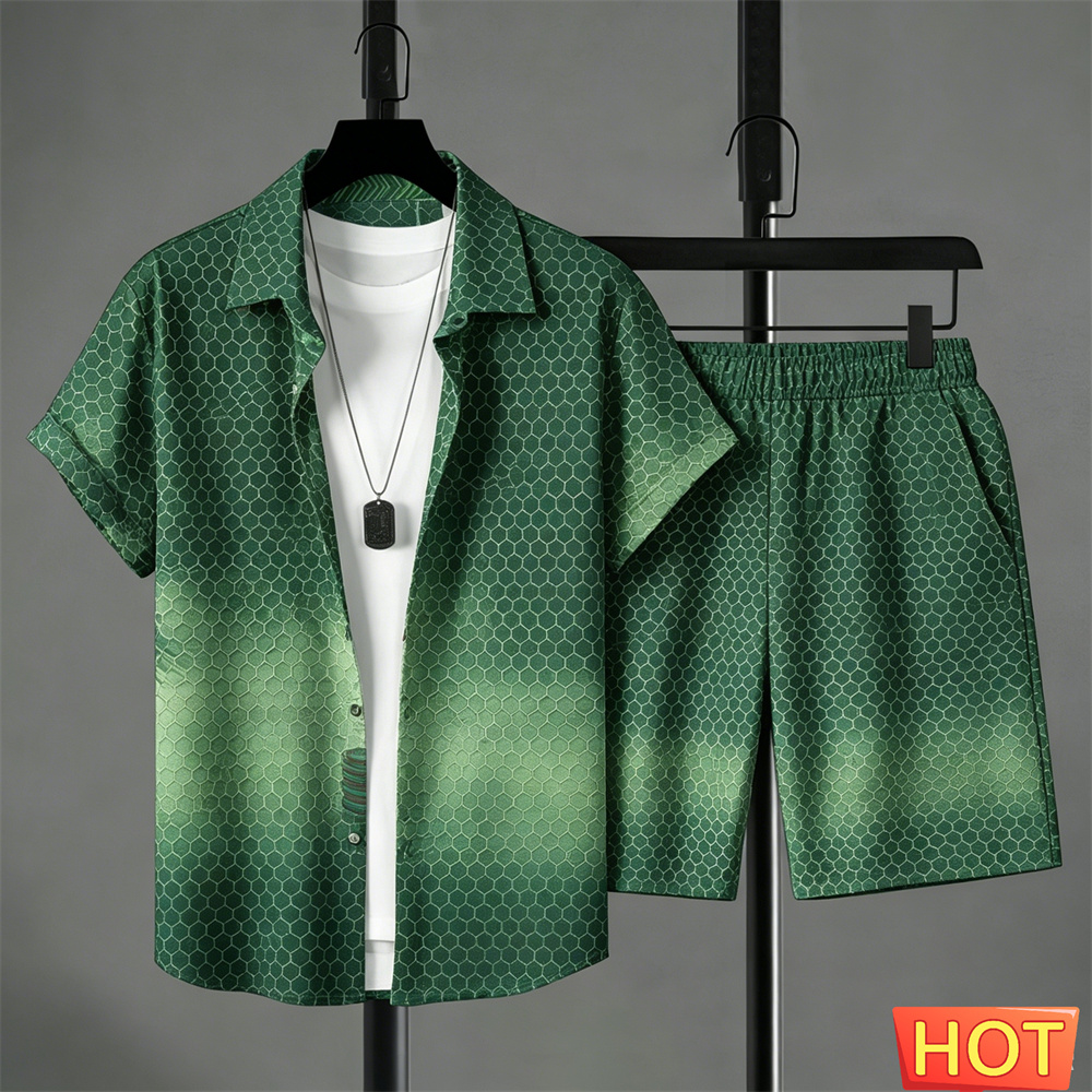 Summer Outfits Man Shirt Set G - Summer Clothing Sets Men 评论和价格