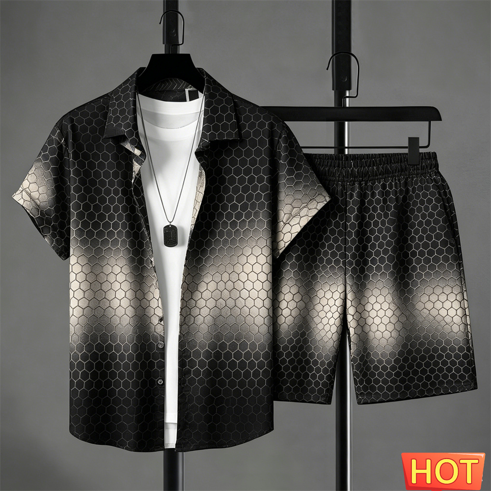 Summer Outfits Man Shirt Set G - Summer Clothing Sets Men 评论和价格