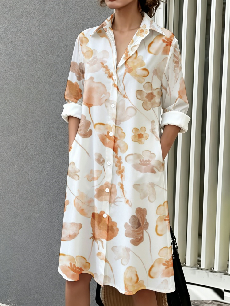 Plus Size Floral Print Shirt D - Sundress Midi Floral 评论和价格