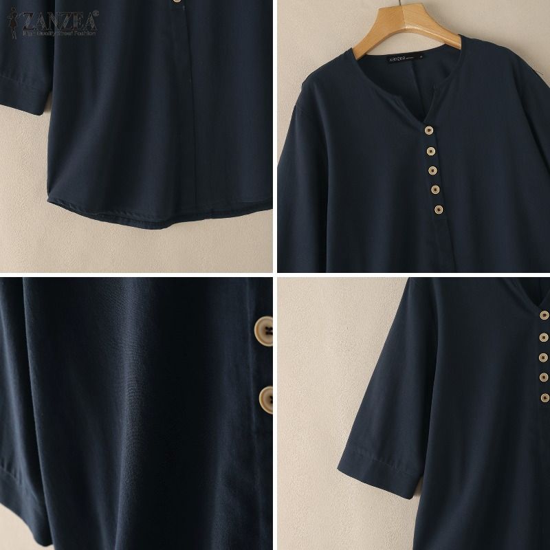 Woman Casual Cotton Linen Blou - Summer De Clothing 评论和价格