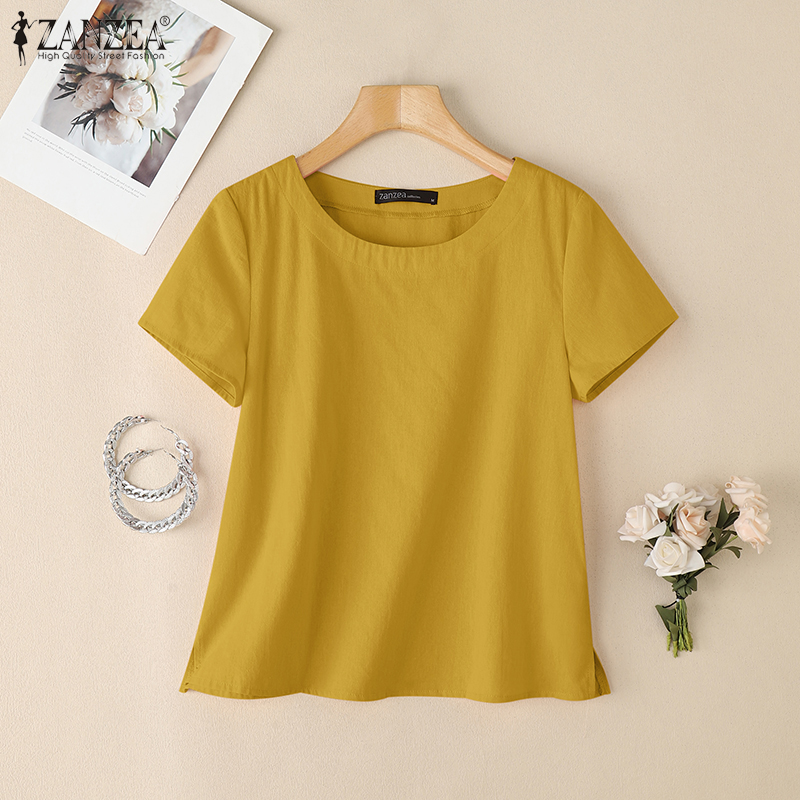 ZANZEA Summer Casual Cotton Bl - Summer De Clothing 评论和价格
