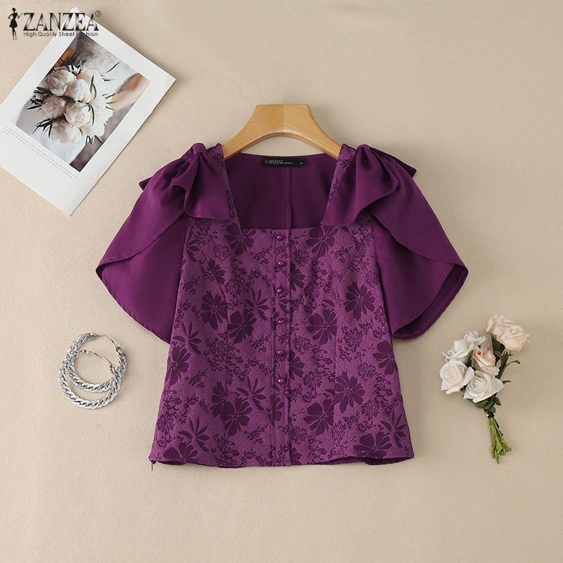 ZANZEA Woman Elegant Floral Ja - Summer De Clothing 评论和价格